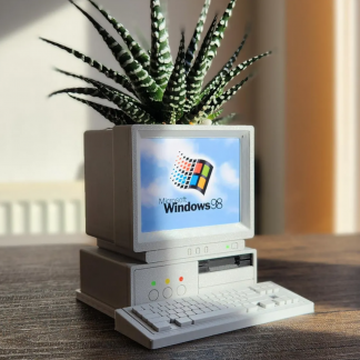 Retro PC Planter & Desk Organizer